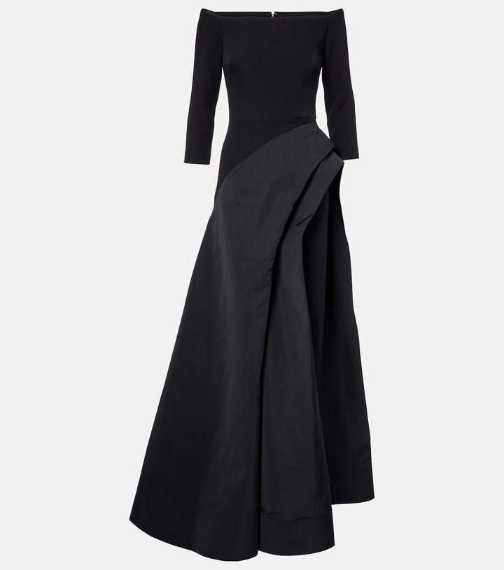 فستان مكشوف الكتفين مع تنورة خارجية غير متماثلة - سيرينا