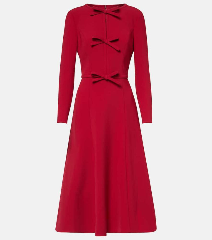 long-sleeve midi dress with bow accents – VERENA