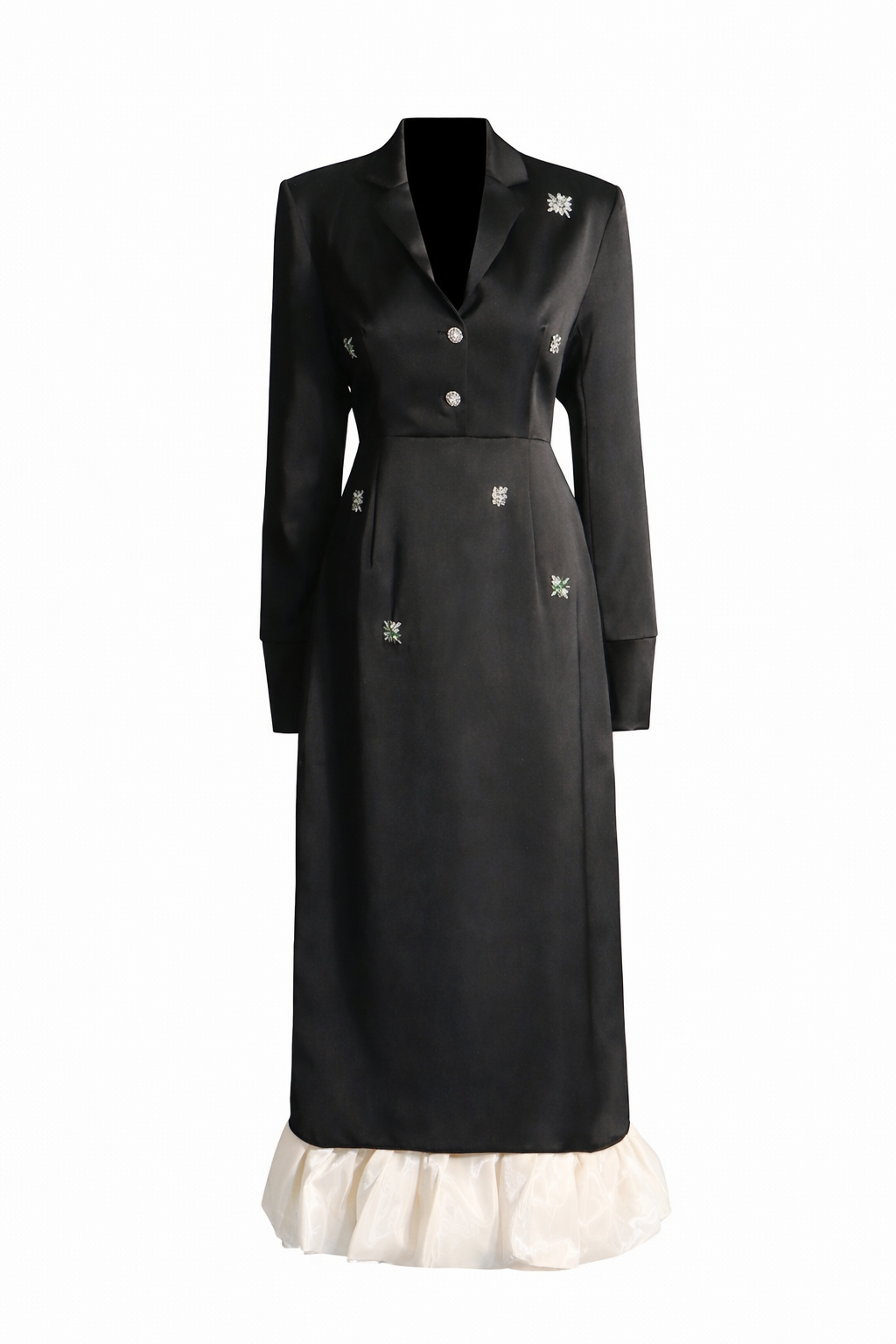 طقم مكون من بلوزة قصيرة وتنورة طويلة من الدانتيل الزهري - أزرق سماوي