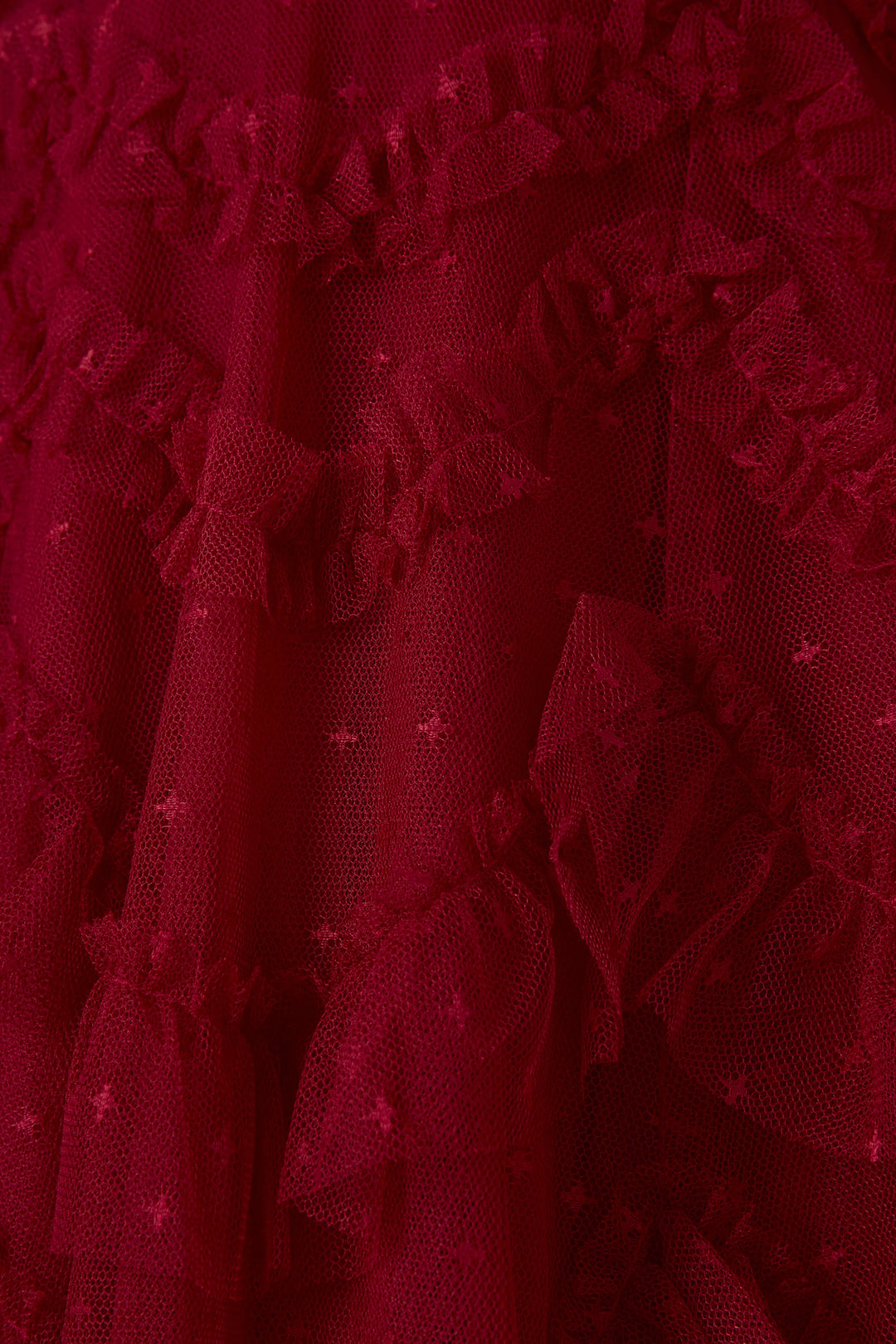 Layered Ruffle Tulle Dress with Sheer Sleeves – RUBINA