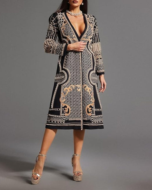 long embellished jacket with geometric beadwork – NAZIRAKO