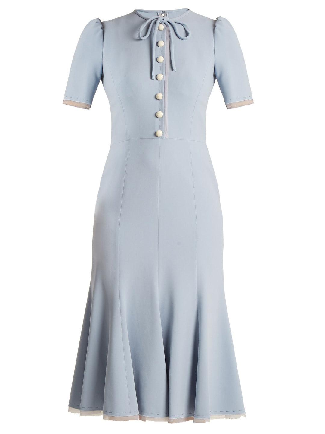 bow-tie midi dress with pearl buttons – ELIIRA
