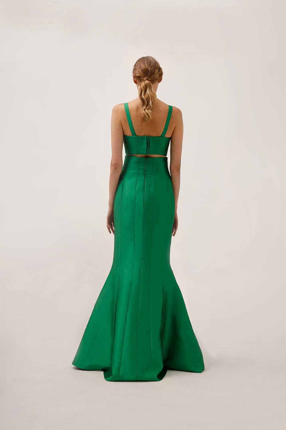 طقم سهرة من قطعتين بتصميم حورية البحر مع مشدّ مُصمّم – فيرديلا