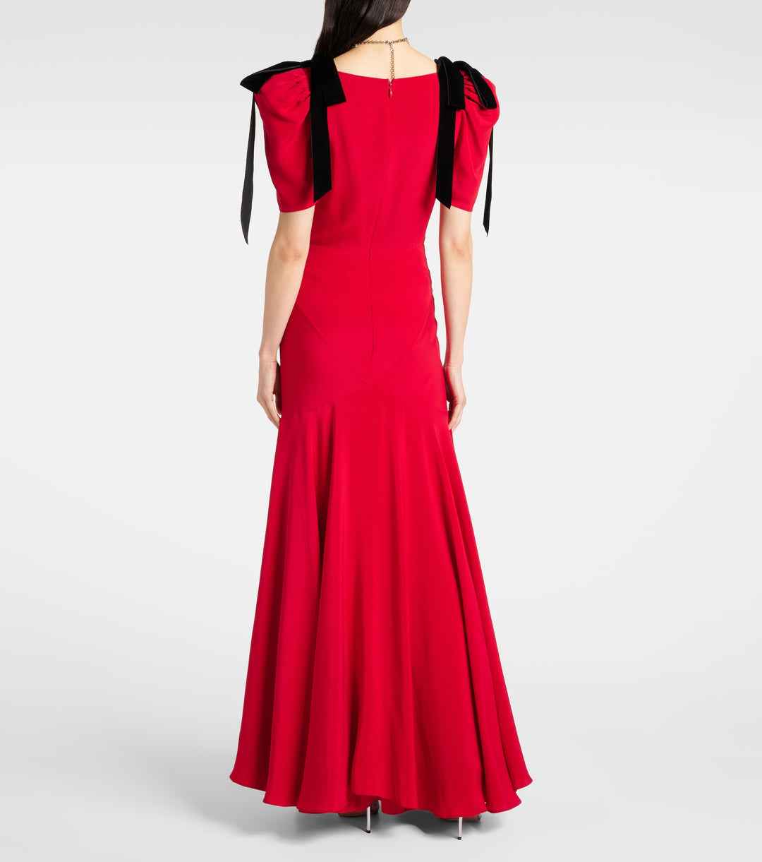 puff-sleeve gown with bow-tie shoulders – JILEEN
