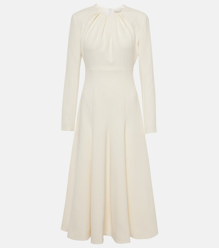 فستان ميدي بأكمام طويلة ومُجمّع – سيلينا