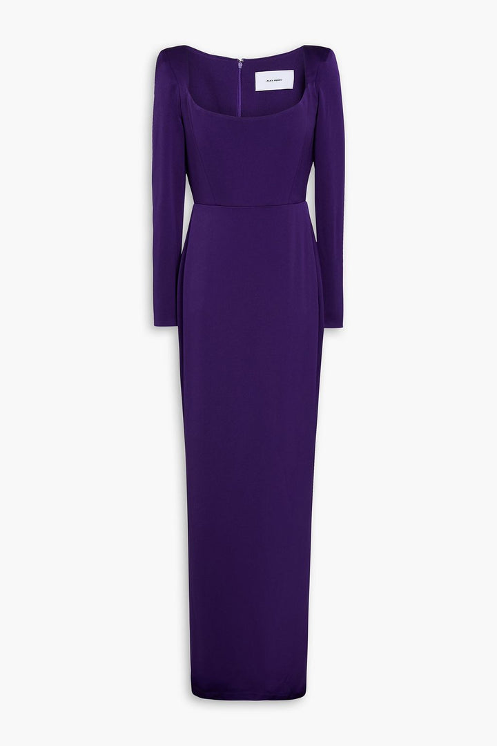 فستان طويل الأكمام بياقة مربعة منحوتة – جمشت