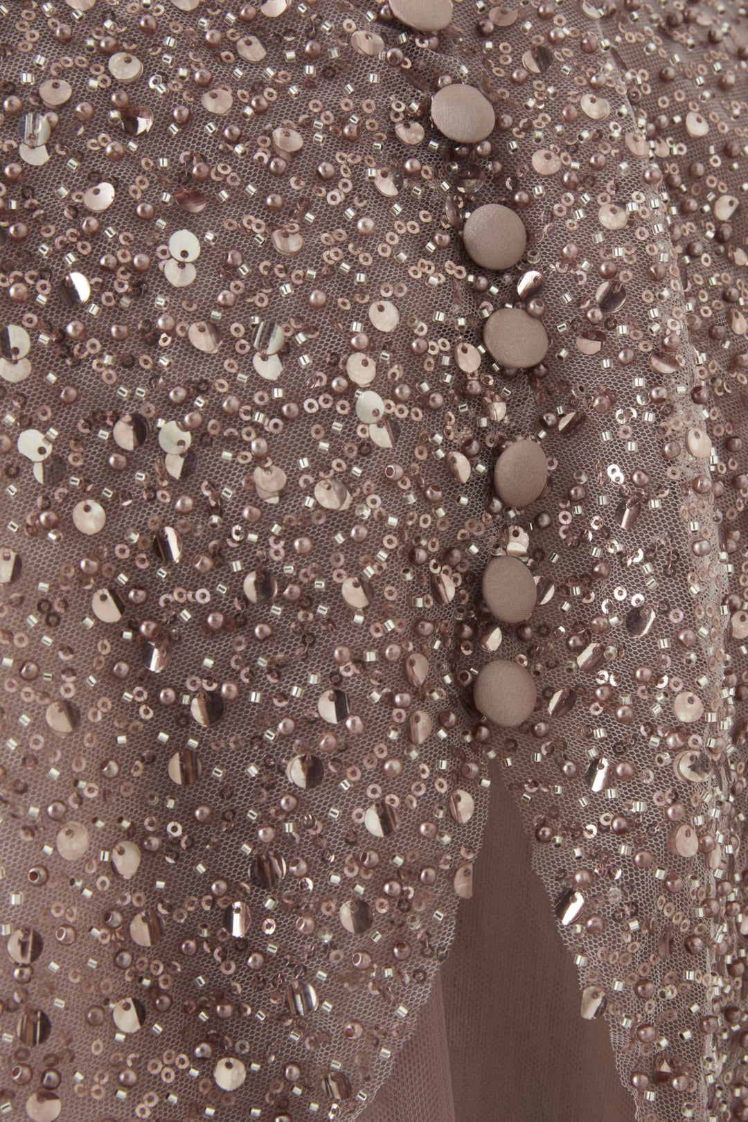 Beaded Cape Overlay Midi Dress with Button Back – ROSE