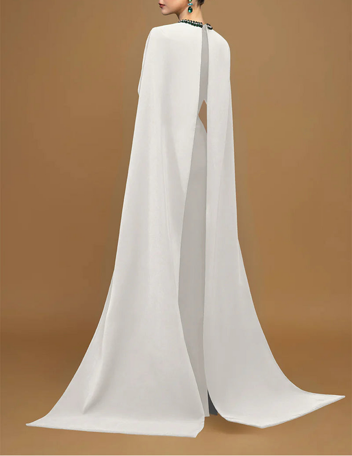 embellished cape gown with emerald accents – ESMERALDA