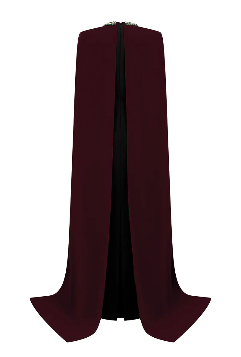 فستان كيب مزخرف مع ستارة متباينة – فيكتوريا