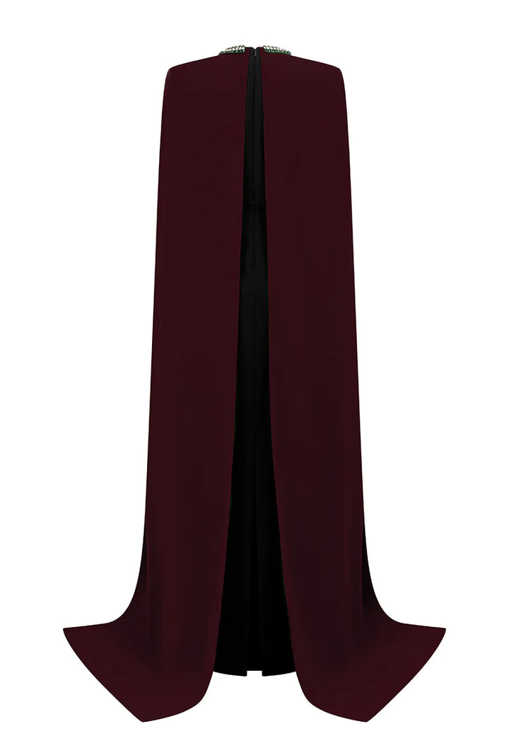 فستان كيب مزخرف مع ستارة متباينة – فيكتوريا