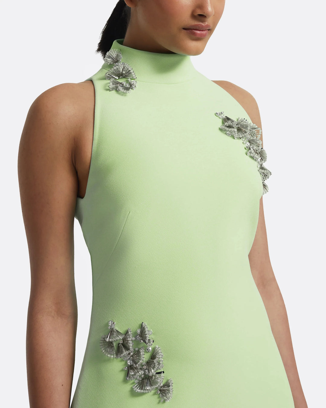 فستان بدون أكمام مزين بالفضة – مينتا