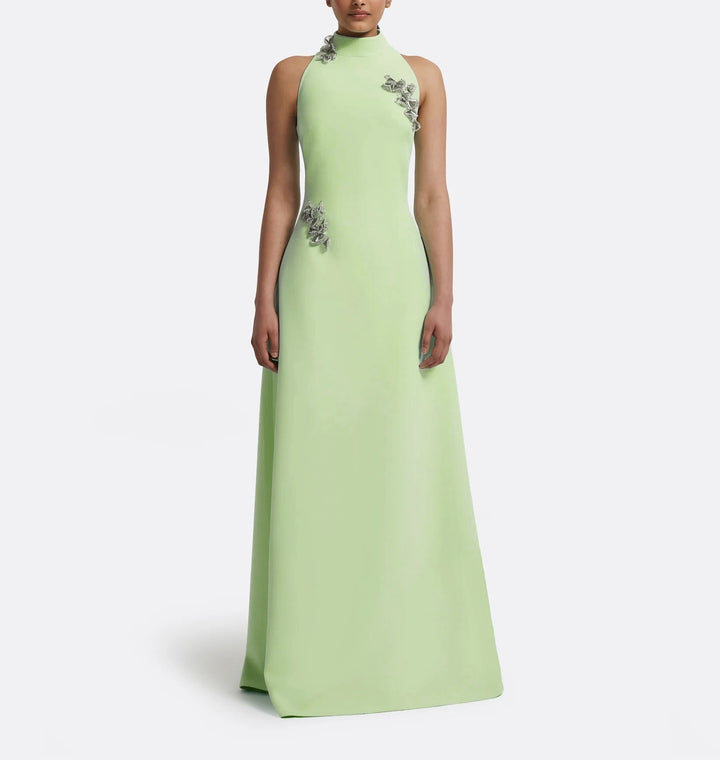 فستان بدون أكمام مزين بالفضة – مينتا