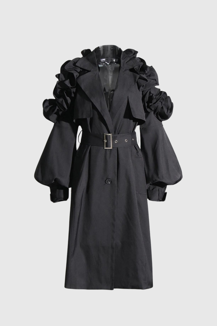 Aaradhya Ruffle Buckle Coat