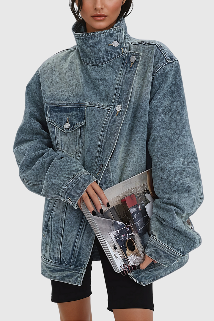 Aegle Deconstruct Asymmetric Denim Jacket