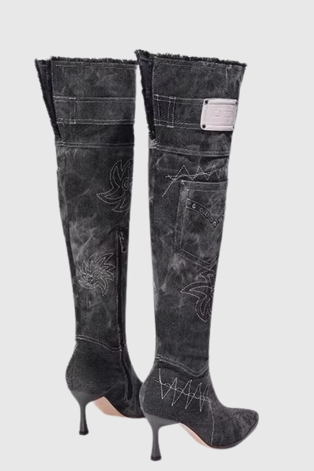 Aglaja Print Deconstruct Denim Boots