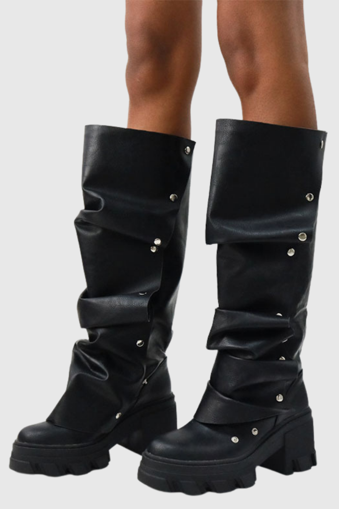 Agron Studded Ruch Leather Boots