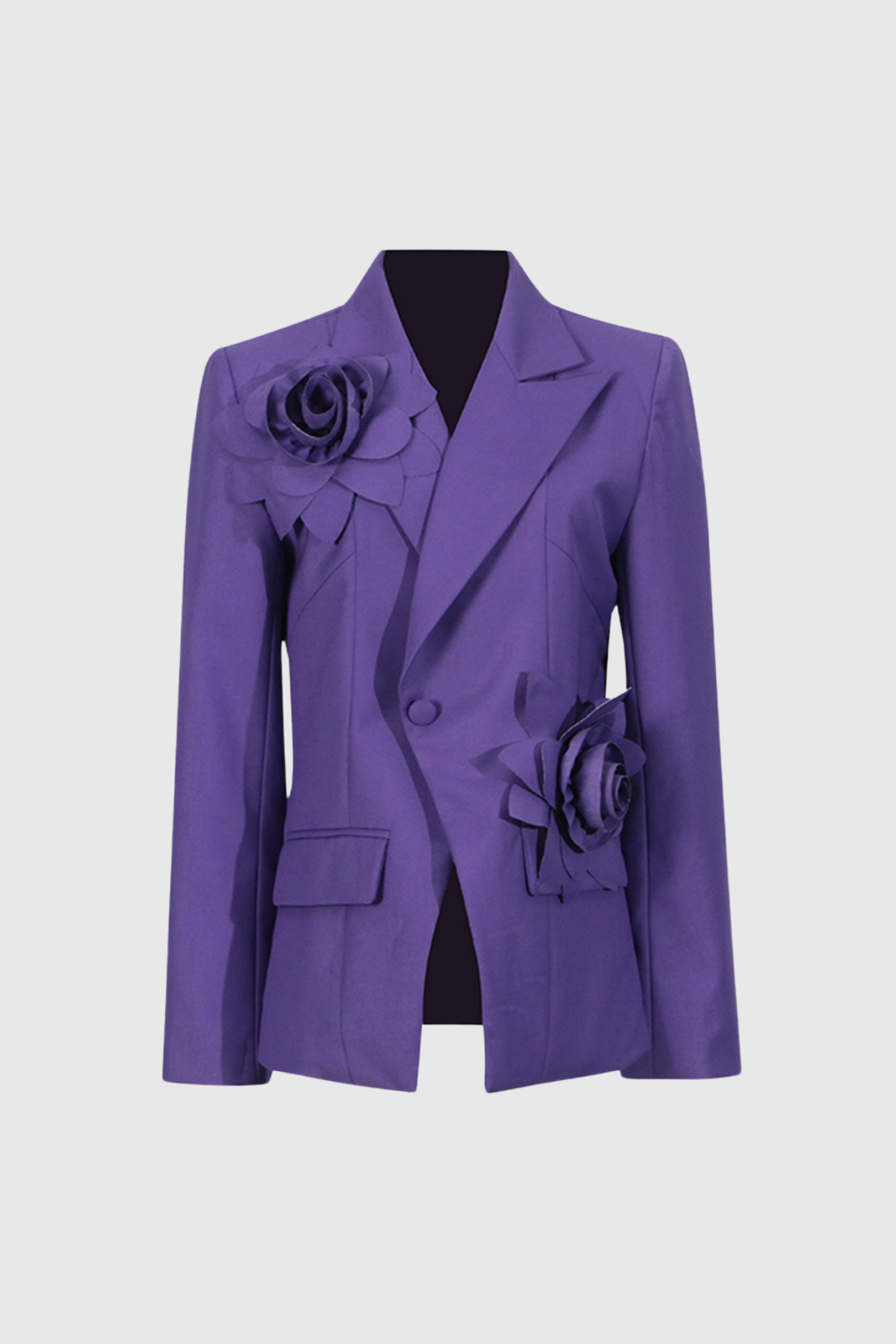 Aharon Flower Lapel Cross Blazer