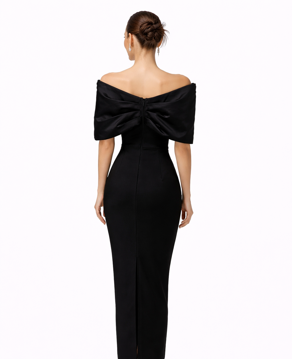 فستان ماكسي عمودي مزين بكتفين مكشوفين – ستيلا