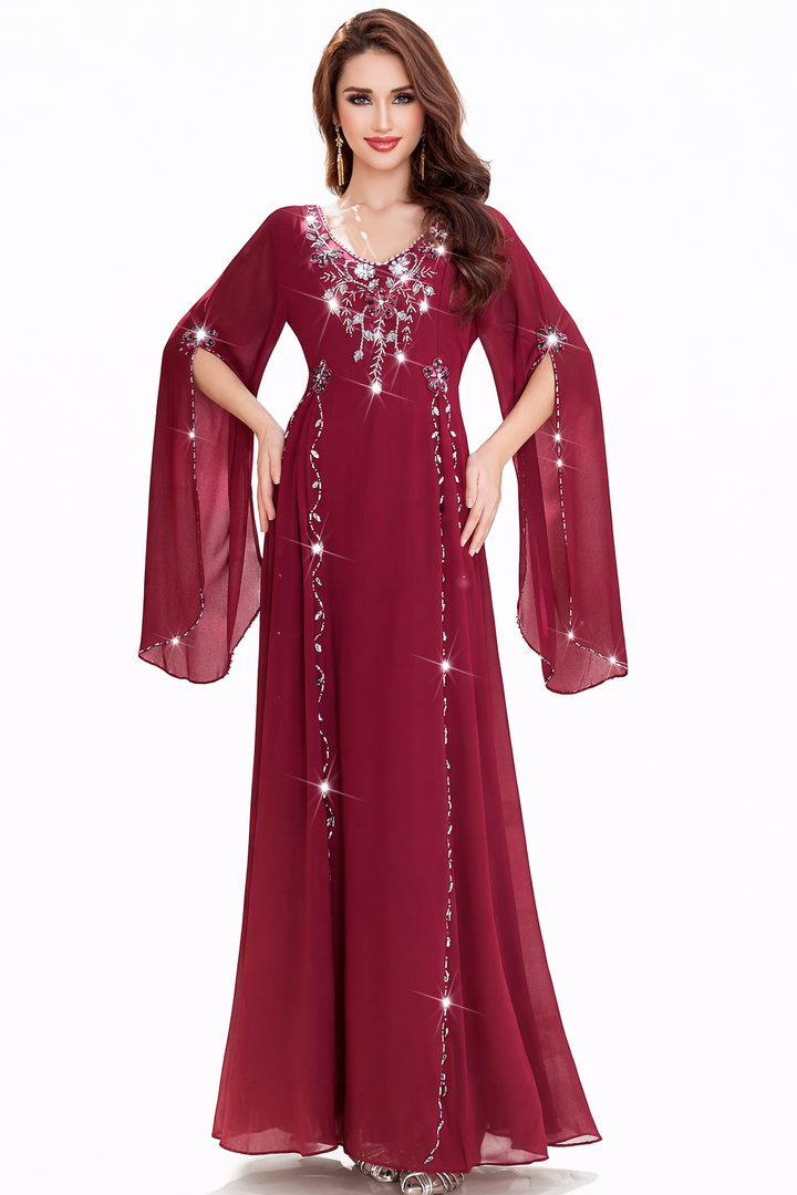 Long Sleeve Maxi Dress with Waist Detail – ELYRA