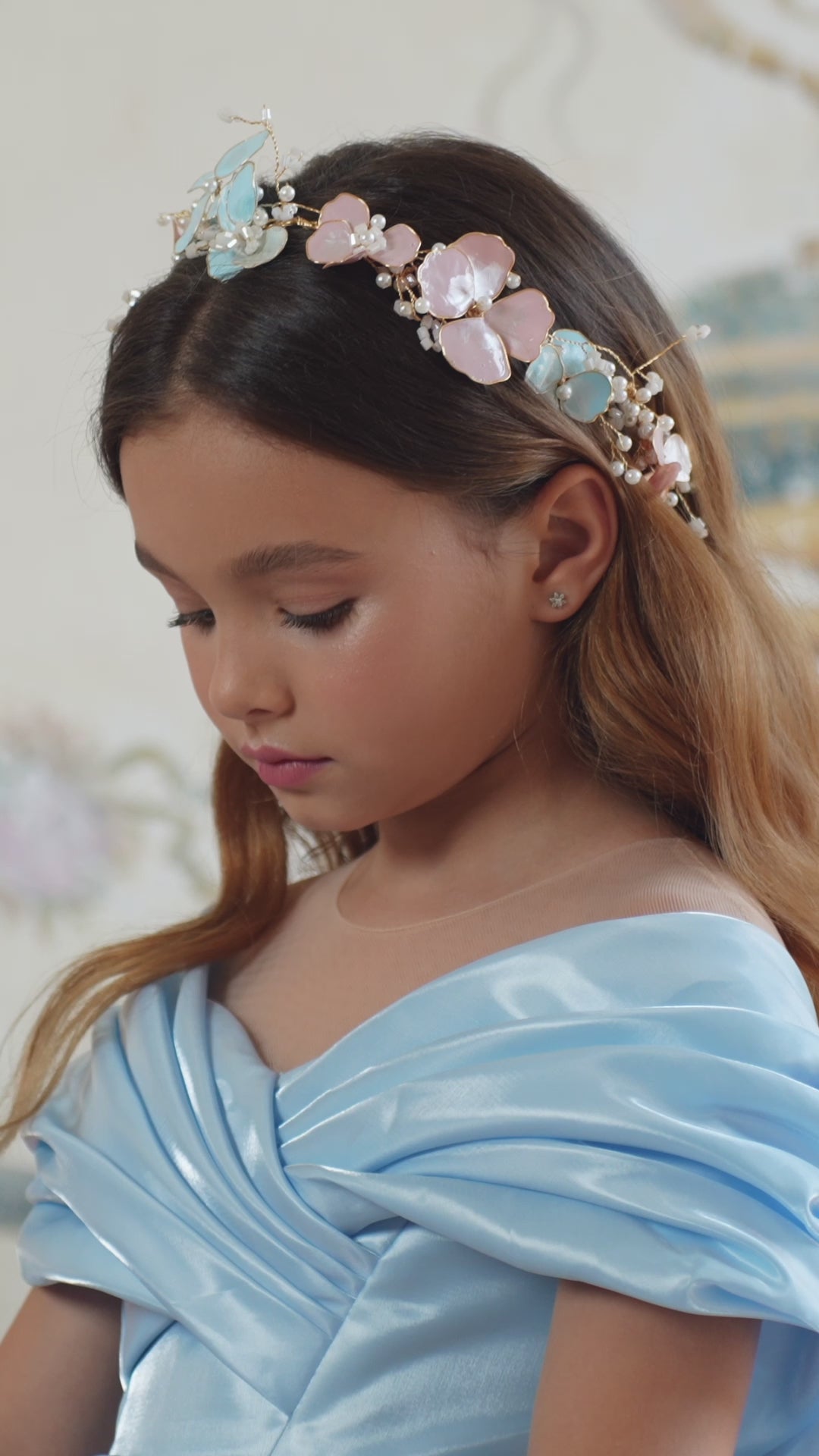 Off-Shoulder Satin Ball Gown with Back Bow Detail – AURORA