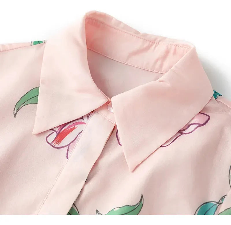 floral shirt maxi dress with contrast waist tie – BLOSSIA