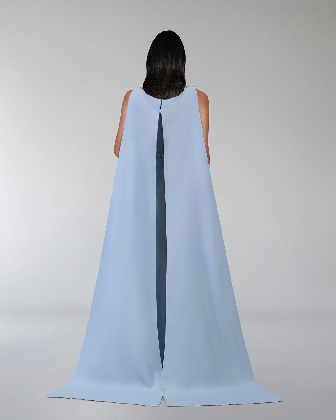 Sleeveless beaded dress with split cape - SOMAYAI