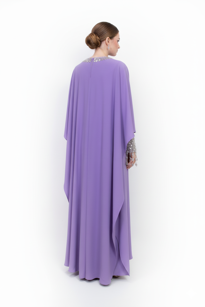 embellished lilac kaftan with crystal cuffs – ALYANA