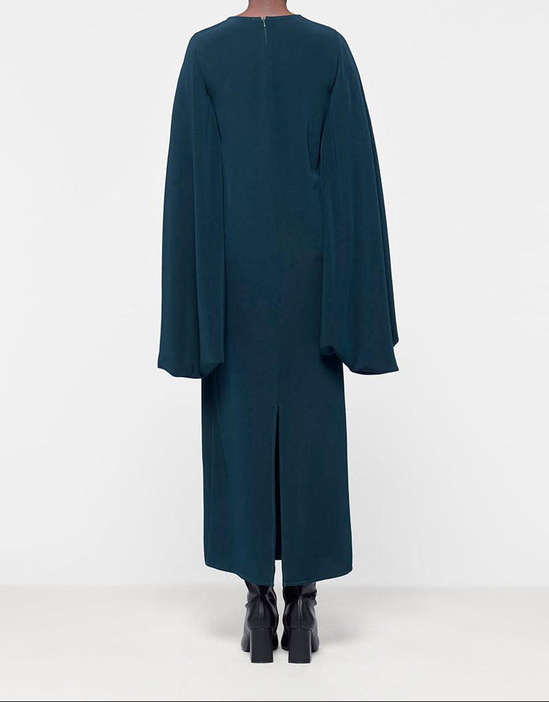 long-sleeve contrast cape dress – AURORA
