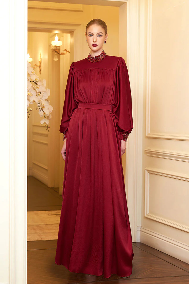 فستان برقبة عالية وأكمام منتفخة – مارسيلا