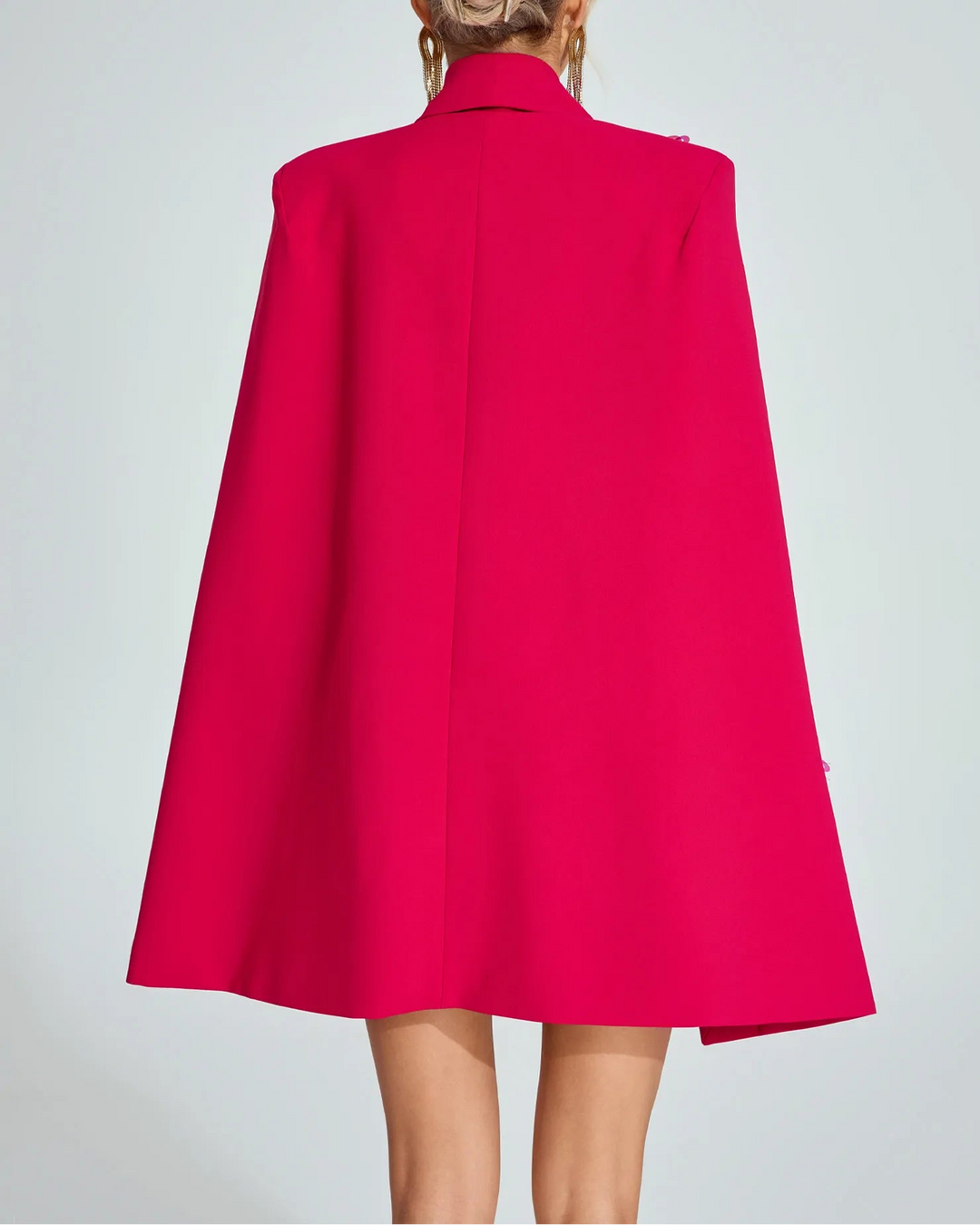 embellished cape blazer with belted waist – AURORIXA