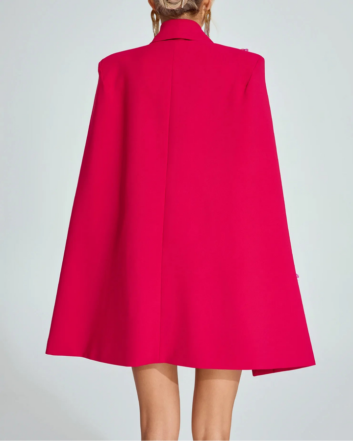 embellished cape blazer with belted waist – AURORIXA