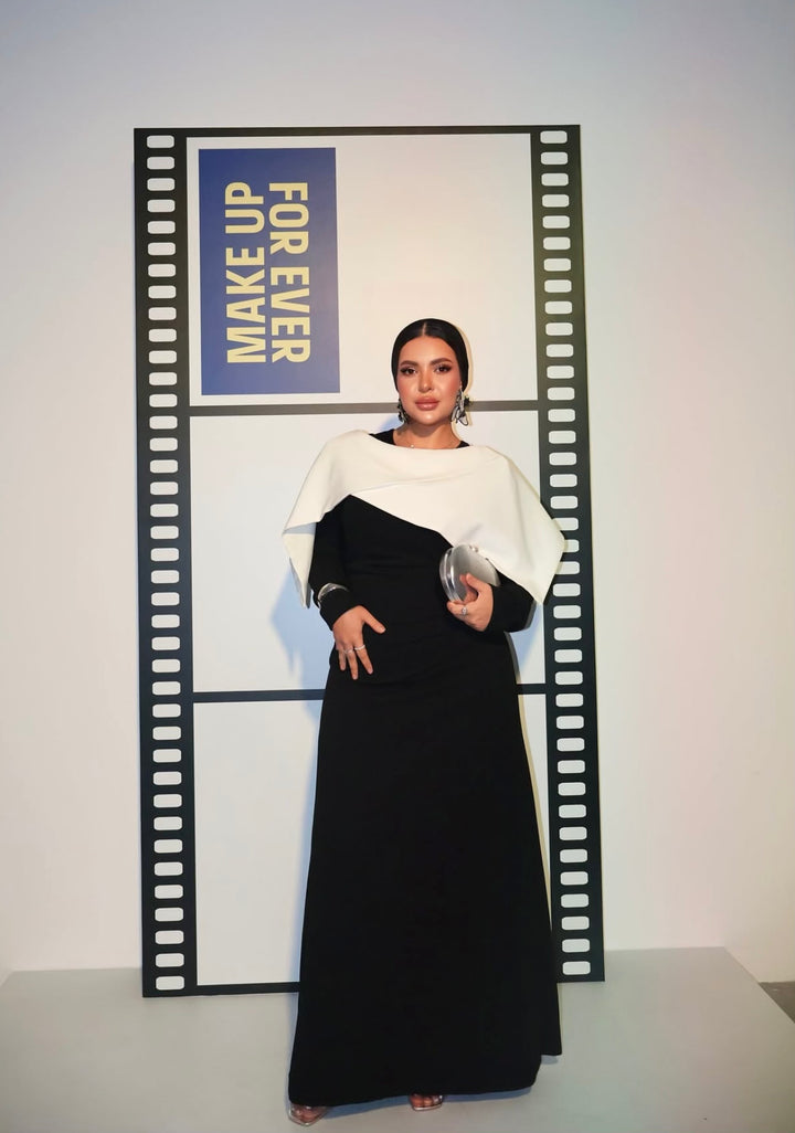 off-shoulder monochrome column gown – Sofaa