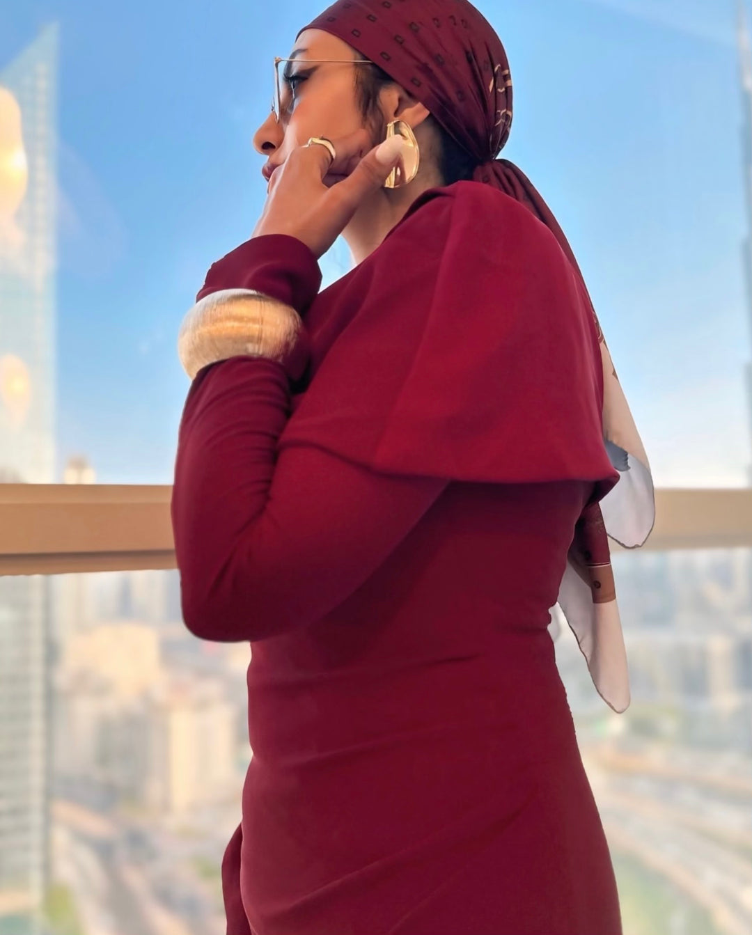 off-shoulder monochrome column gown – Sofaa