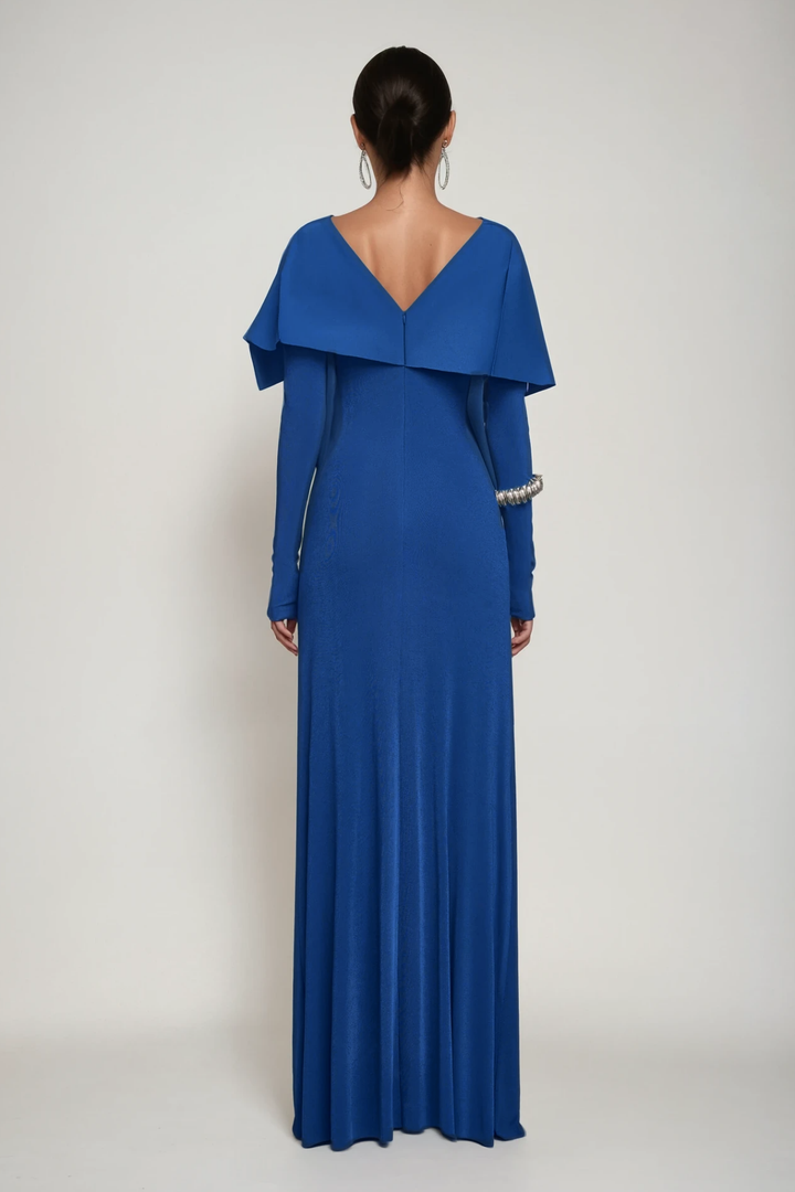 off-shoulder monochrome column gown – Sofaa