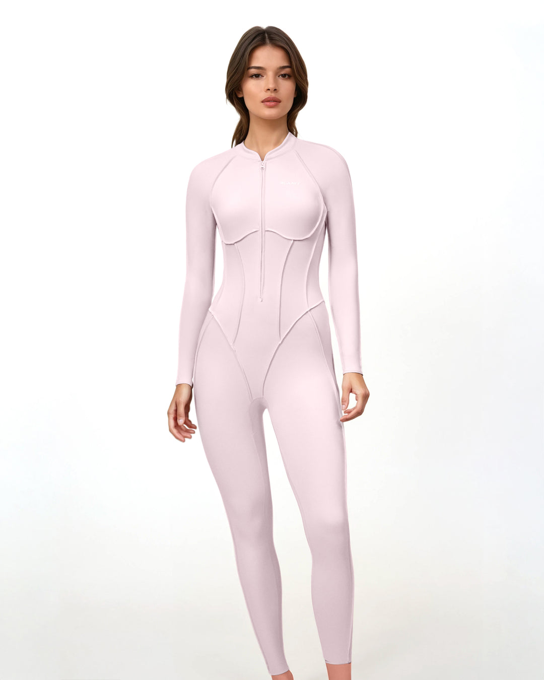 long-sleeve zip-front jumpsuit – NOIES