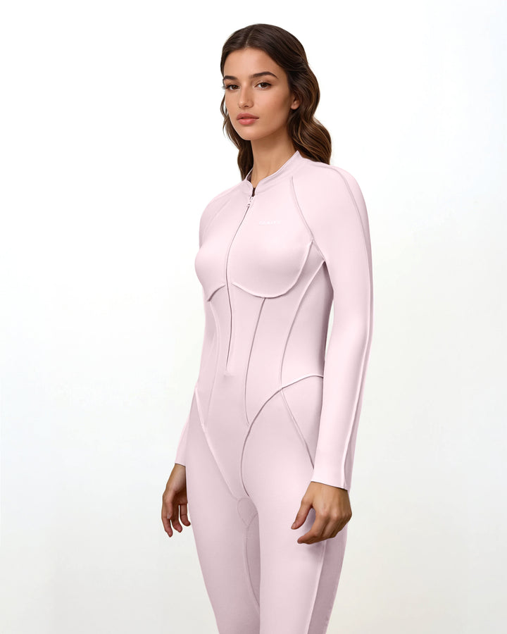 long-sleeve zip-front jumpsuit – NOIES