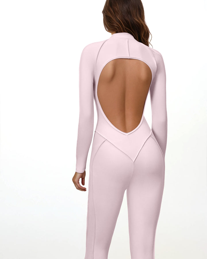 long-sleeve zip-front jumpsuit – NOIES