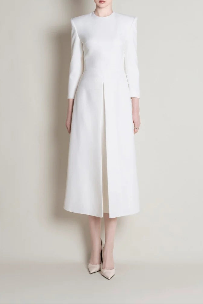 فستان ميدي منظم بأكتاف مصممة خصيصًا – بوري