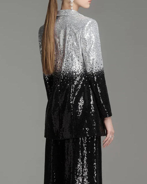 sequin tailored jacket with gradient shine - NOVARKU