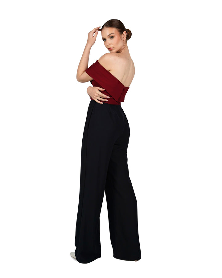 Strapless bicolour jumpsuit