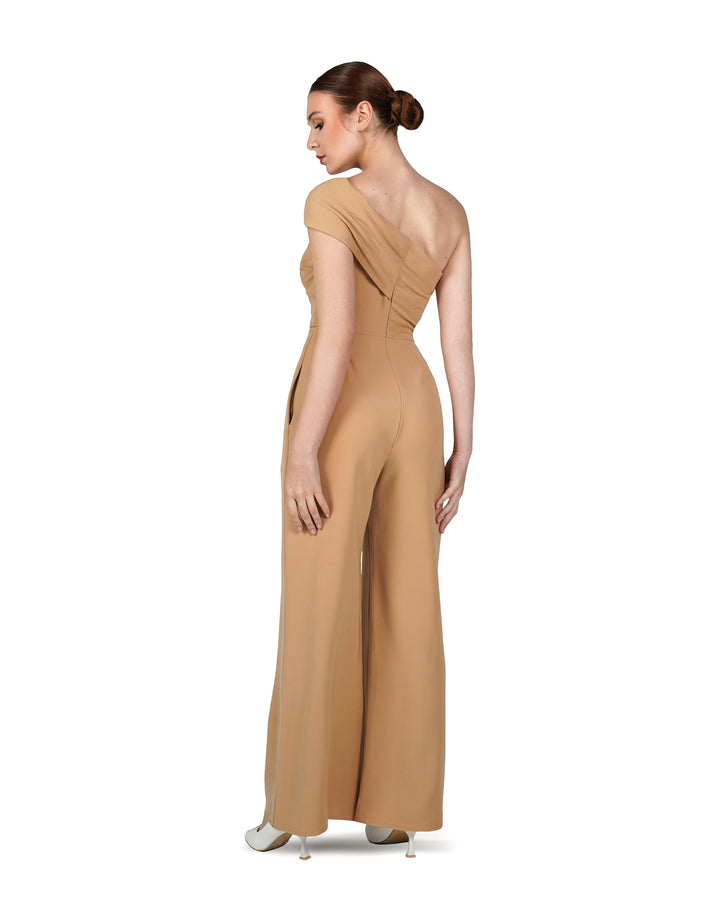 Folded neckline jumpsuit-Jiwan