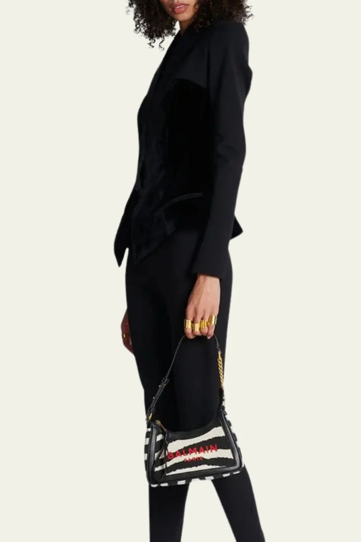 بليزر مخملي منظم مع لوحات جانبية – بولير