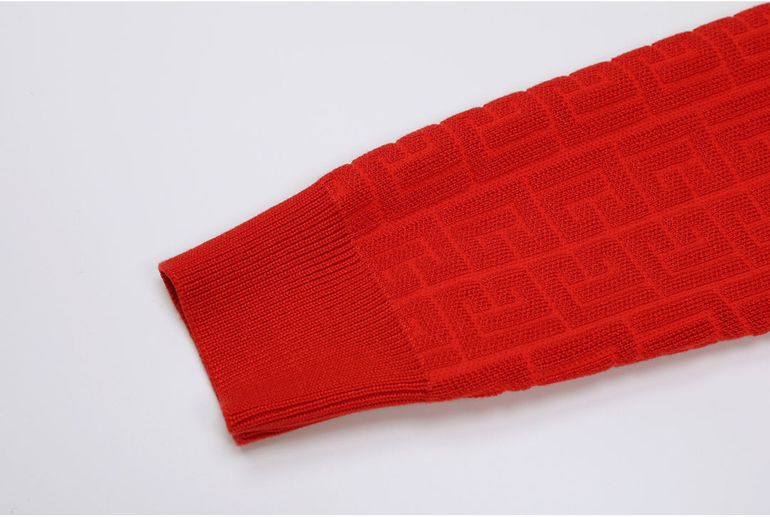 knitted two-piece dress set with logo pattern – CAMILA