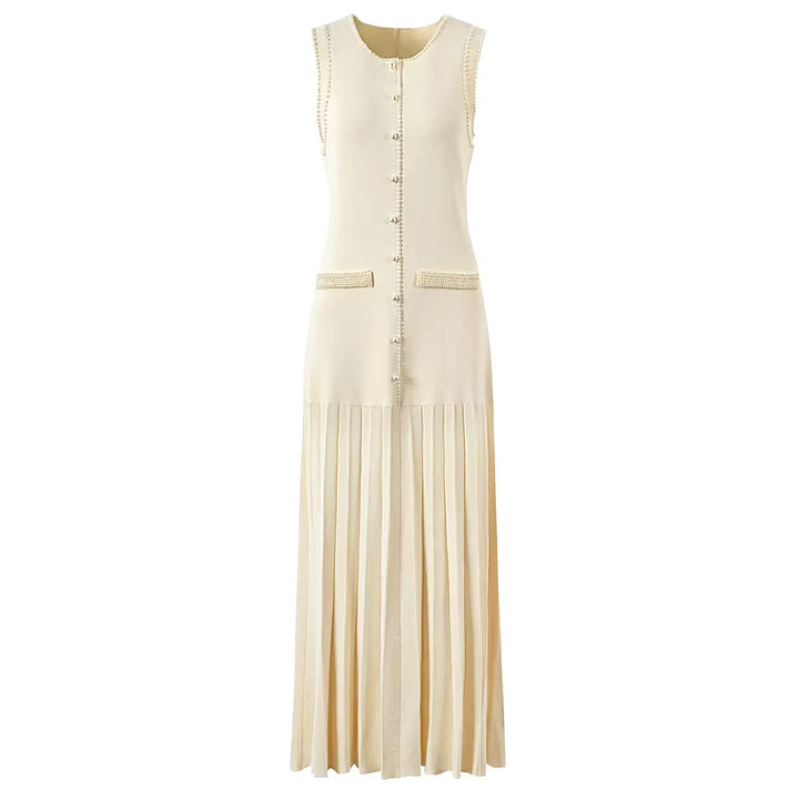 Plissiertes Oberteil mit ausgestellten Ärmeln und Maxirock-Set mit Taillengürtel – Rosiny 