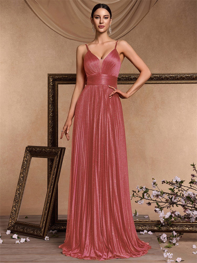 Geplooide top met uitlopende mouwen en maxi-rok set met tailleband – Rosiny 