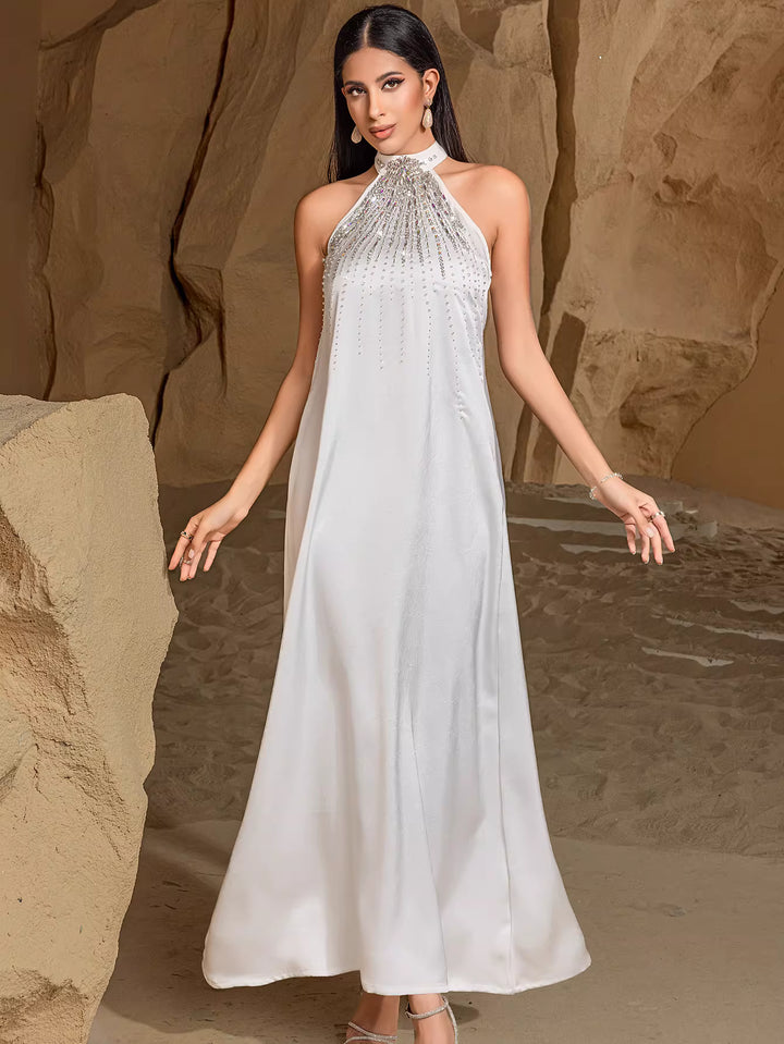 Elegant Long Sleeve Maxi Dress with Defined Waist – SELENE