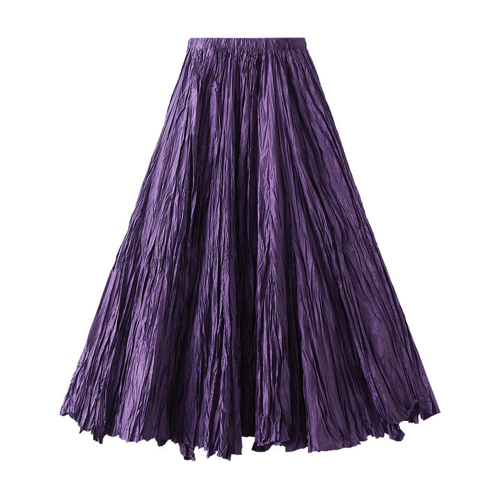 Crinkled Maxi Skirt with Elastic Waist – VIOLET