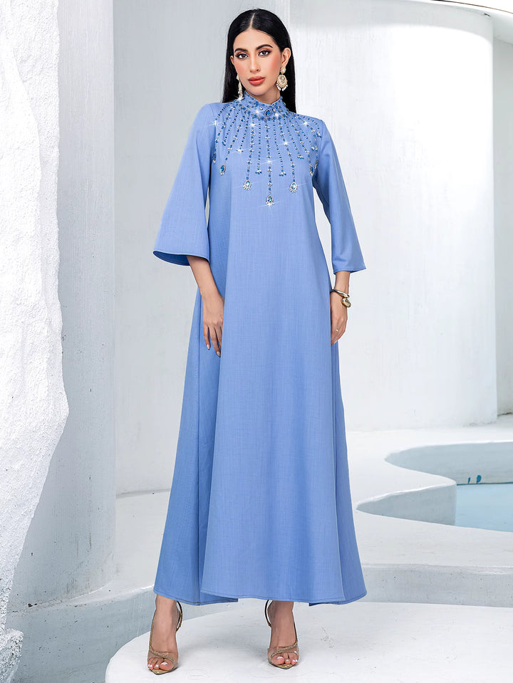 定制喇叭套装，配缎面泡泡袖 - VALENCIA 