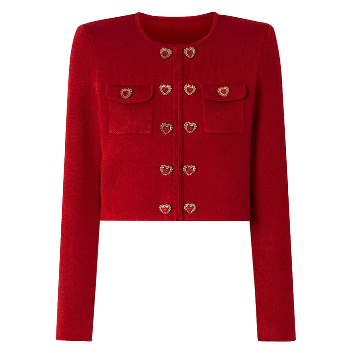 long sleeve cropped jacket with pleated mini skirt - AURELIATO