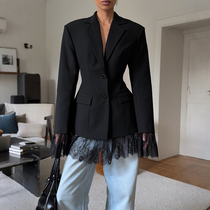 Haut à manches évasées plissées et ensemble jupe longue avec ceinture à la taille – Rosiny 